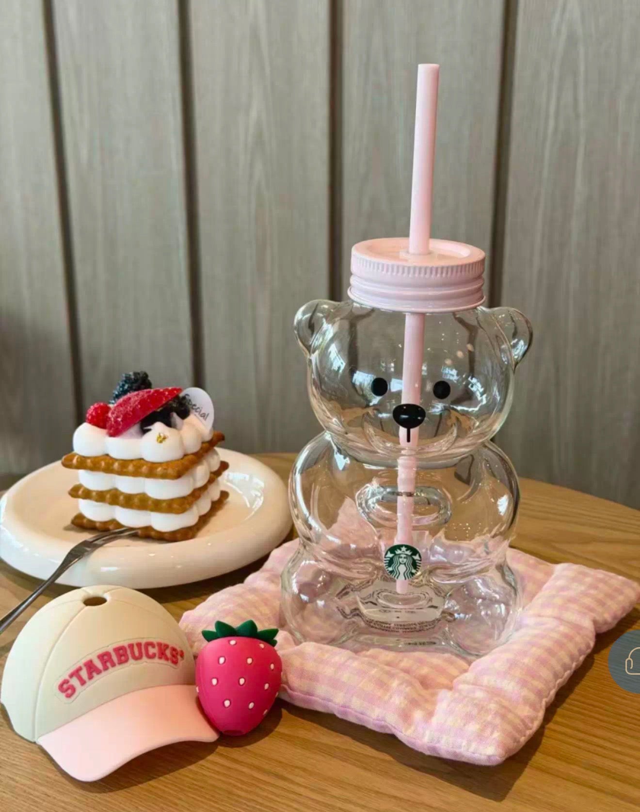 Starbucks Bearista Bear Pink Cup Strawberry Topper 2026