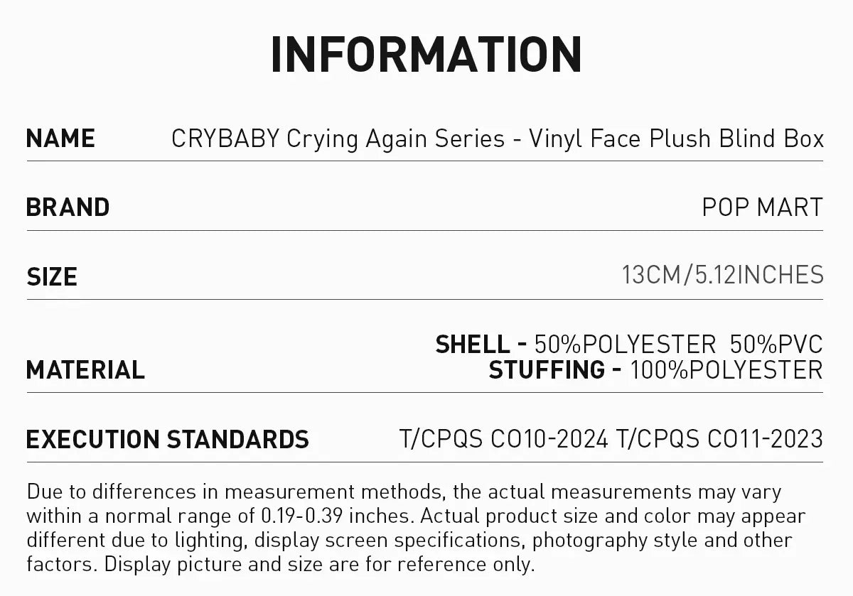 Authentic POP MART CryBaby -Crying Again Tears Blind Boxes