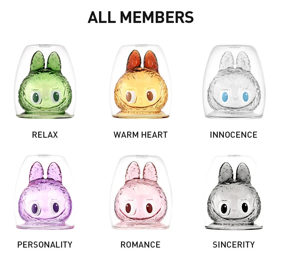 Original Popmart Labubu the Monsters CHEERS SERIES Double-walled Glass Blind Box