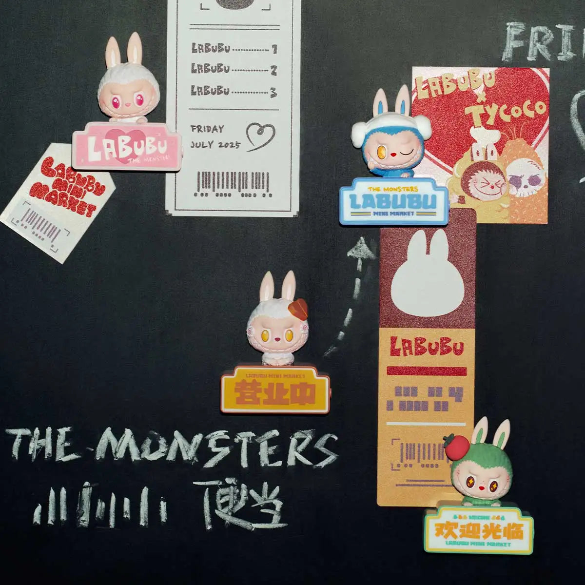 6PCS- Pop Mart Authentic Labubu the Monsters Wacky Mart Fridge Magnet Blind Box