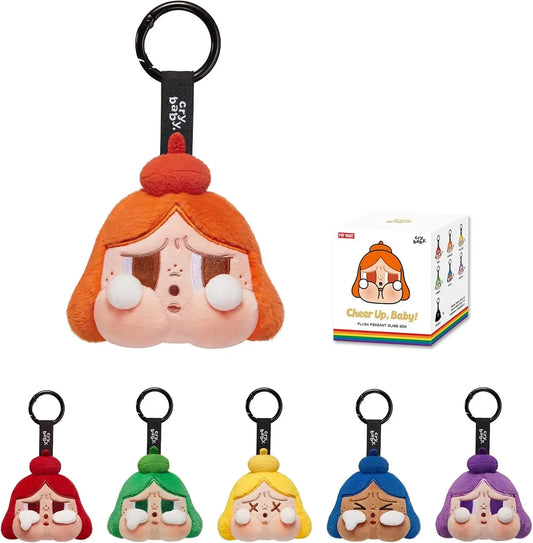 6PCS- Original Pop Mart CRYBABY Cheer up Baby Series Plush Toys Pendant - Blind Box Custom Figures