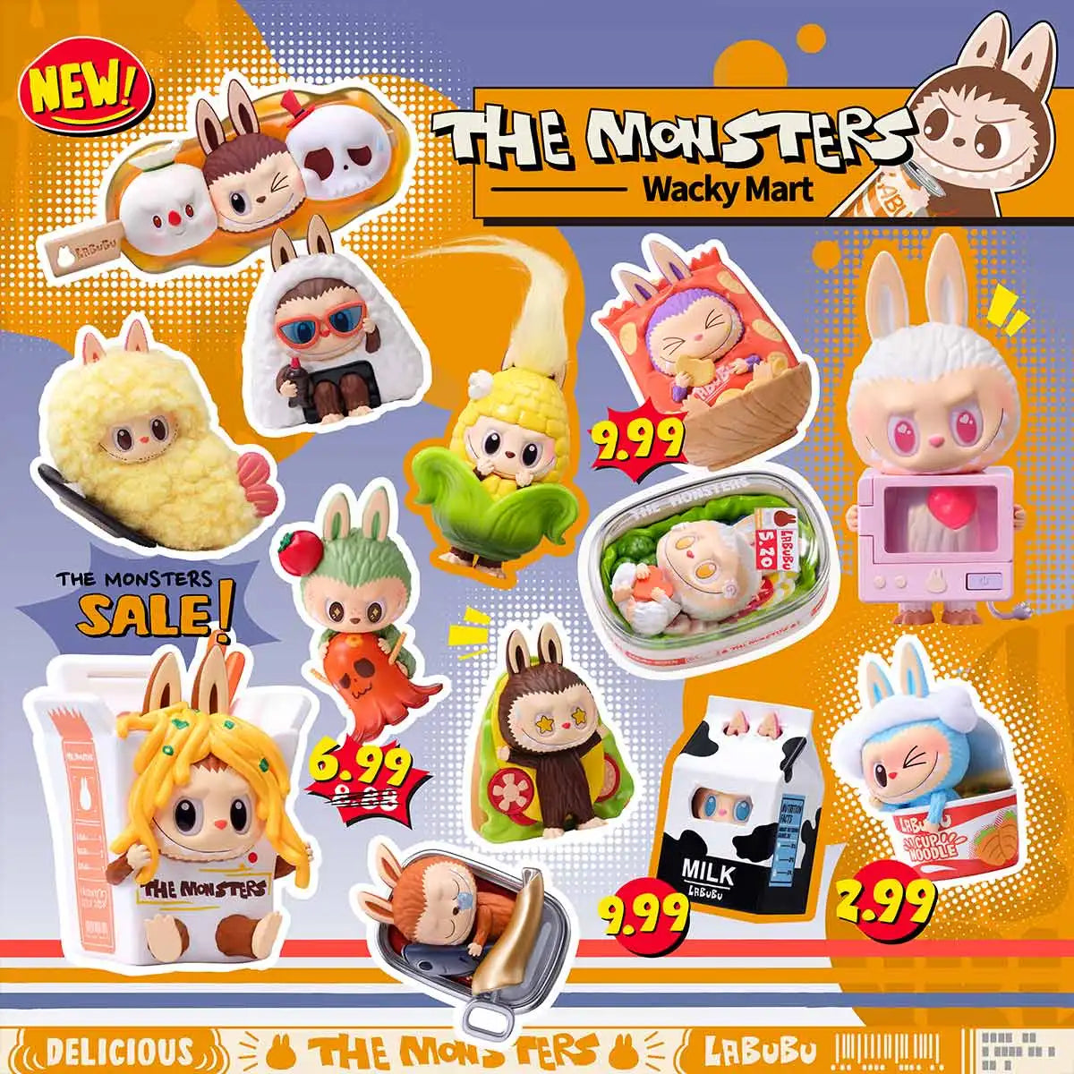 12 PCS- Authentic Labubu V3 Popmart the Monsters -Wacky Mart Series