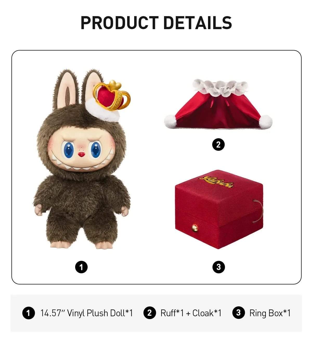 Authentic Labubu Popmart the Monsters Let's Checkmate Series King Vinyl Lovely Plush Doll