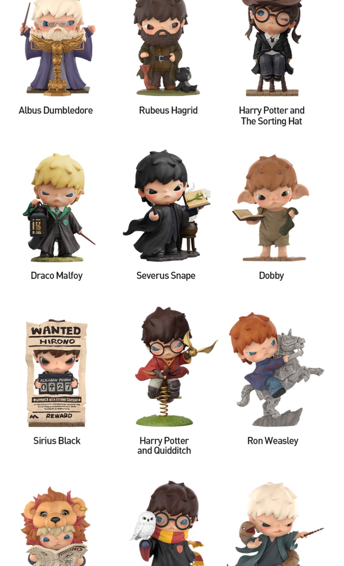 Popmart Hirono × Harry Potter Series Figures