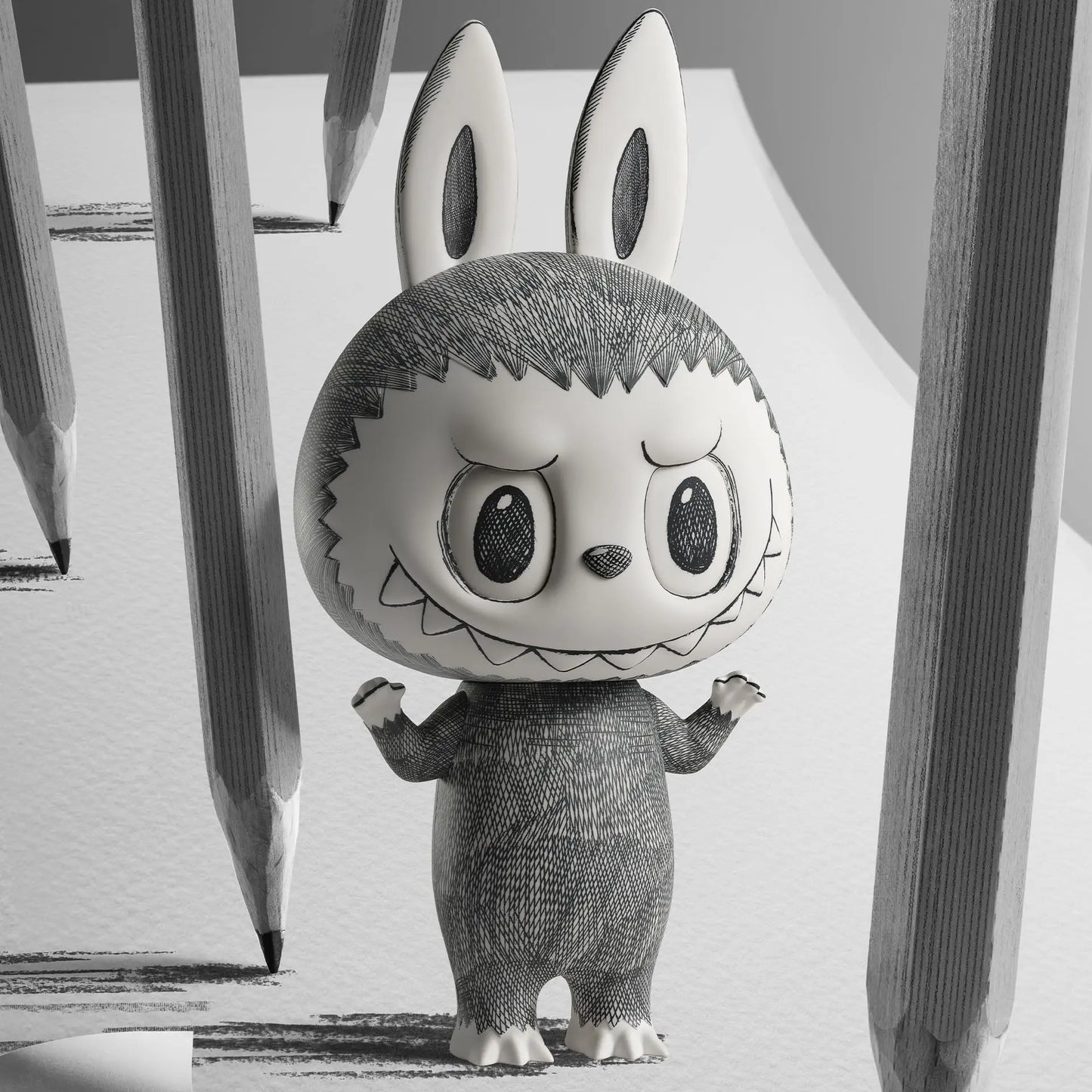 Original POP MART MEGA LABUBU 400% Sketch Collection Figurine