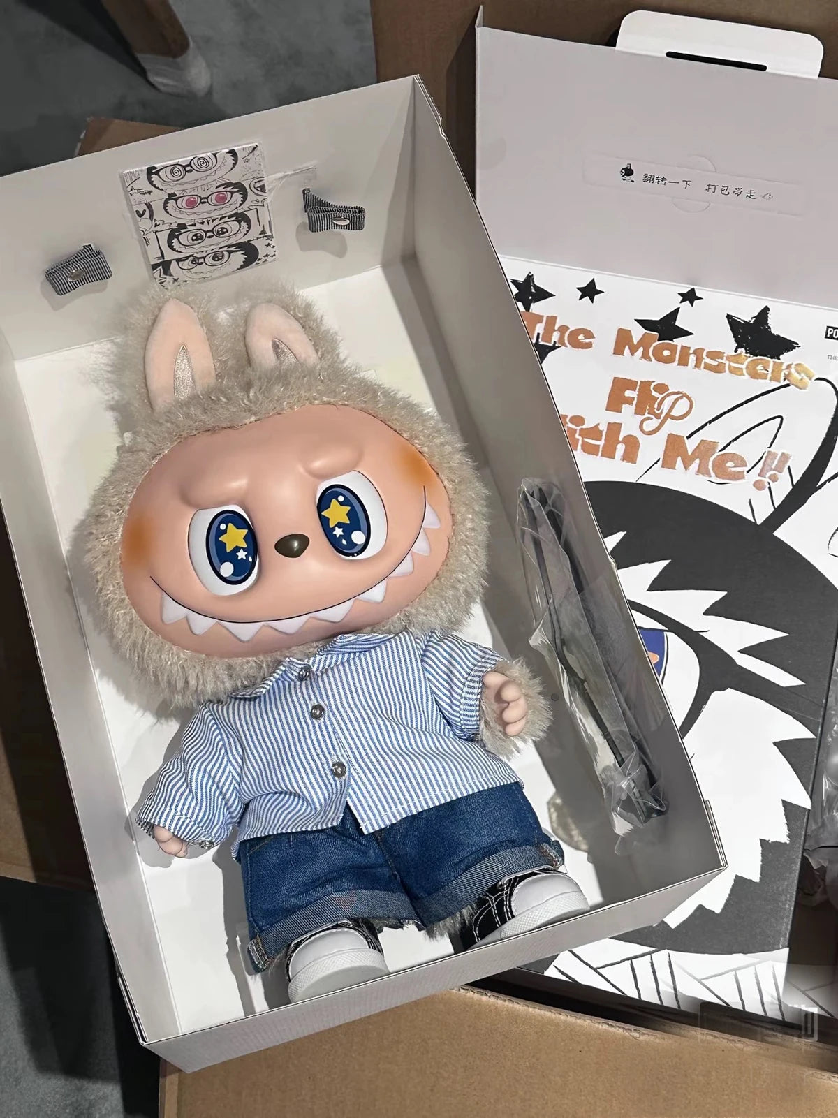 Authentic POPMART Labubu 40 CM Flip With Me Vinyl Plush Doll Collection with box