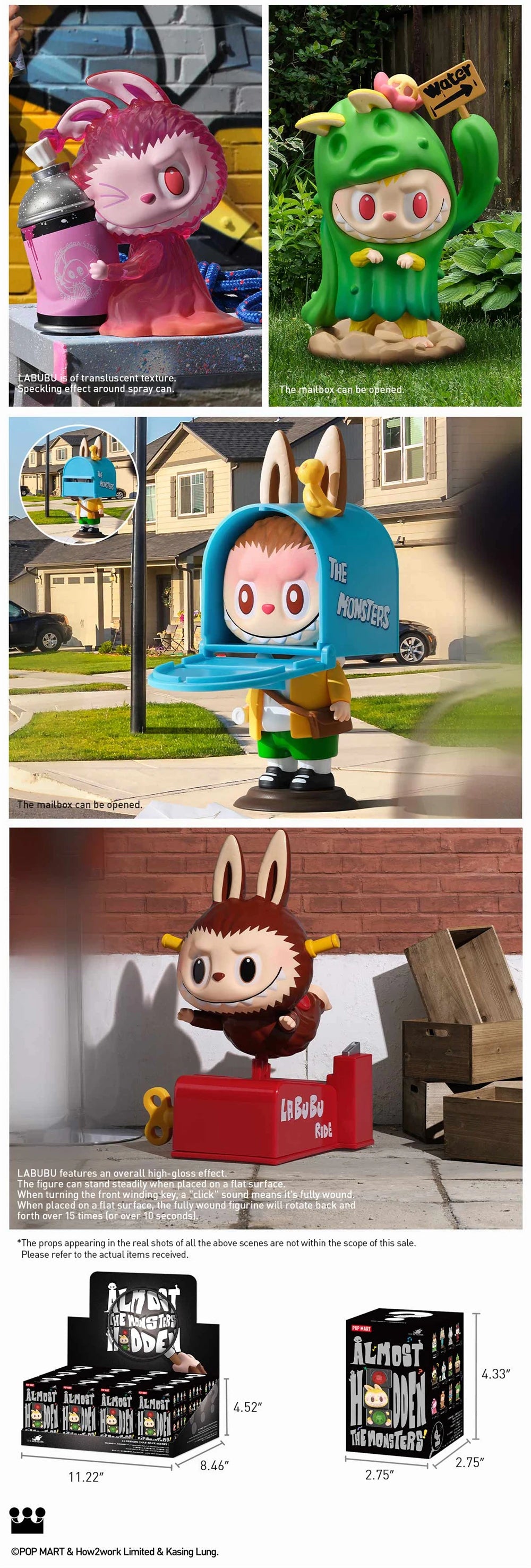 12 PCS - Popmart Authentic Labubu ALMOST HIDDEN Series -  Blind Mystery Boxes