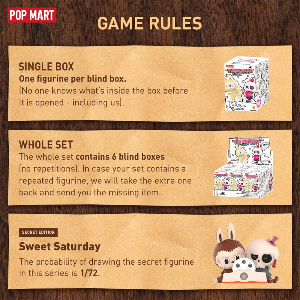 6 PCS - POP MART Monsters Mischief Diary Series - Mystery Box Set