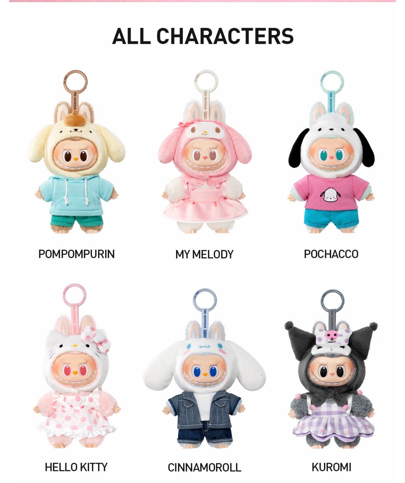 The Monsters  x Hello Kitty and Friends Series - Vinyl Plush Pendant Blindbox