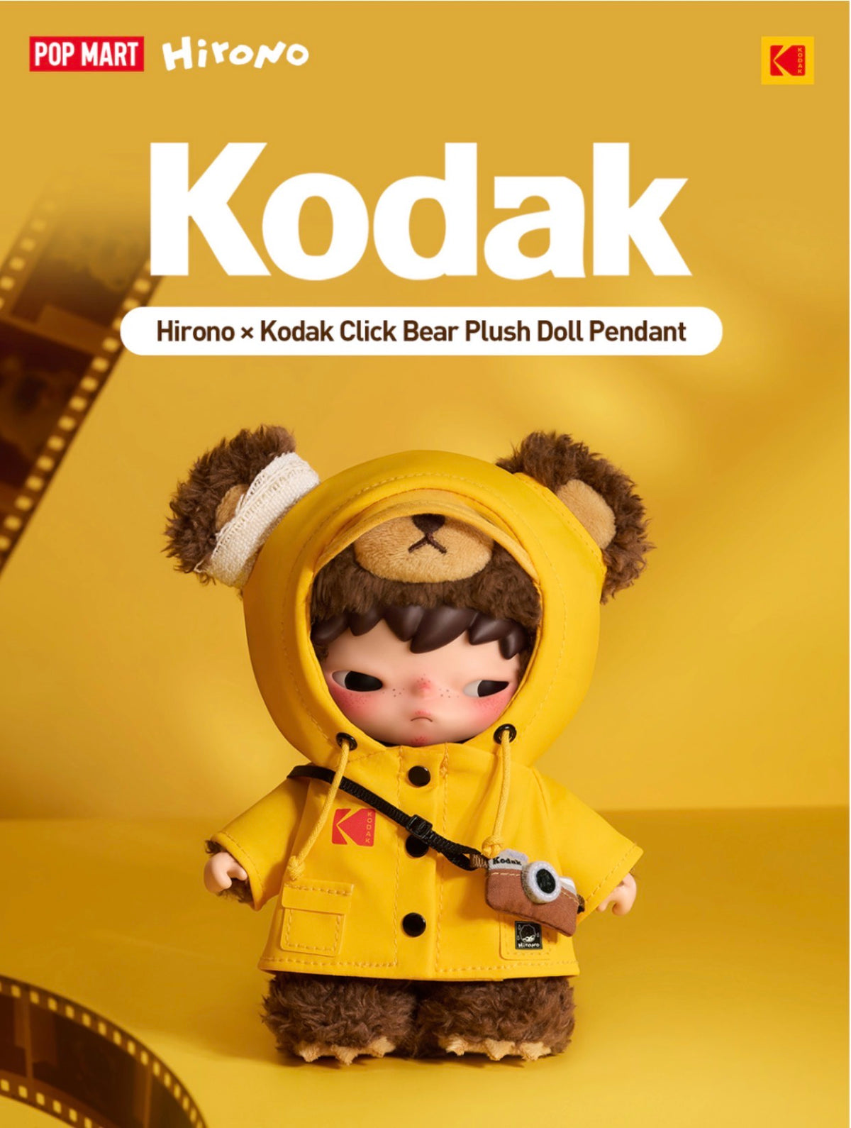 Hirono × Kodak Click Bear Plush Doll Pendant